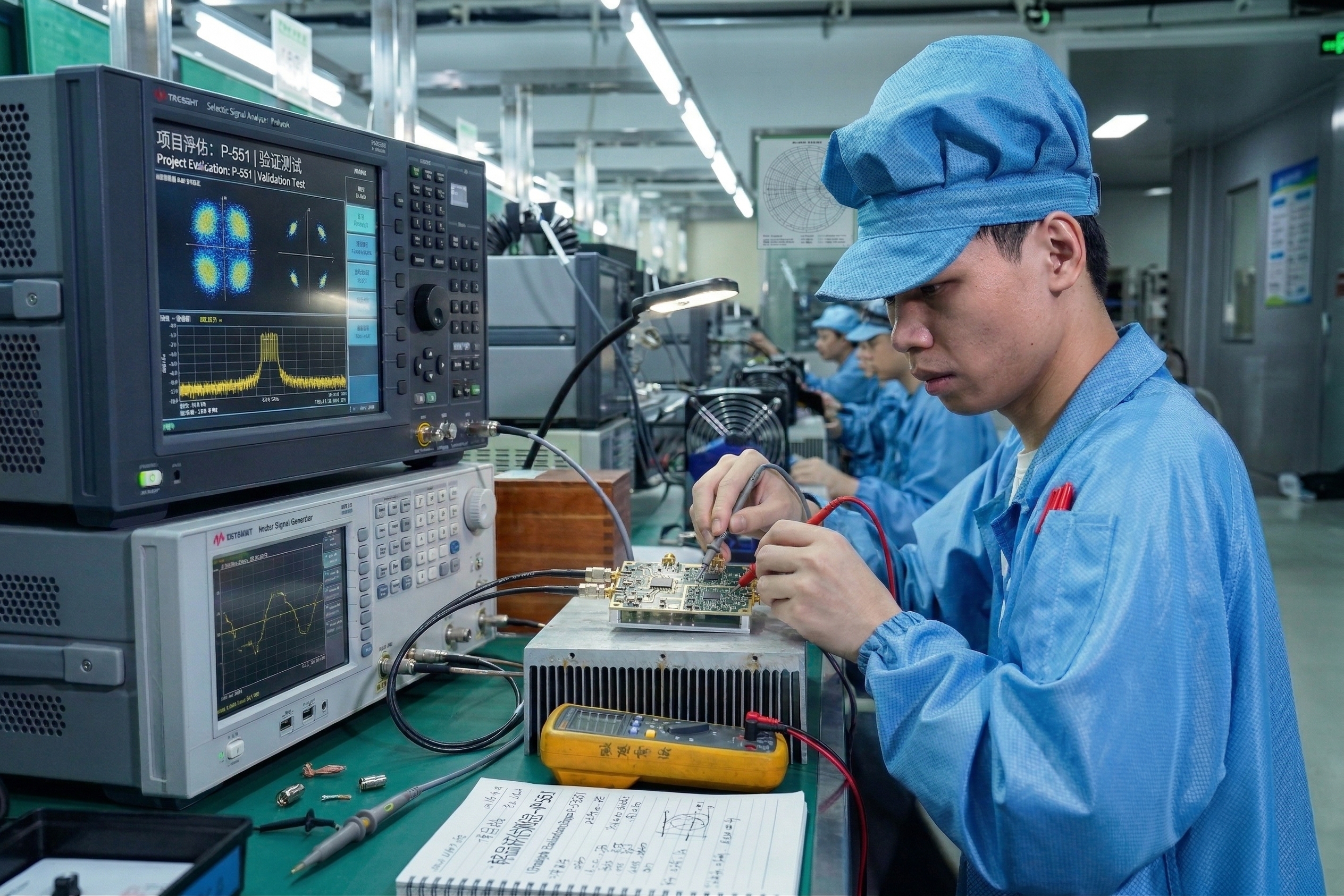 RF signal simulation laboratory with custom waveform SDR setup