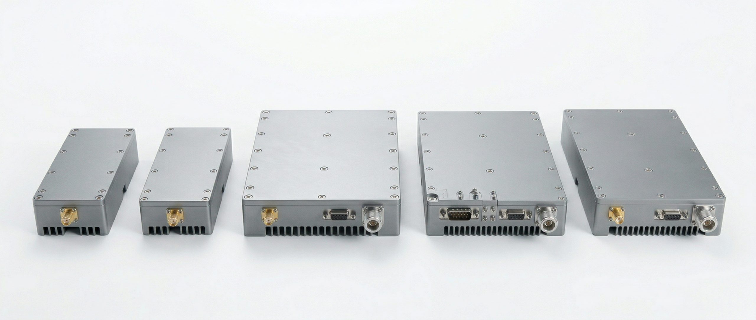CorelixRF GaN RF power amplifier module array — 30W to 200W factory direct, 125mm and 200mm platform sizes visible