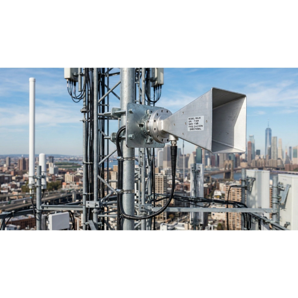 CorelixRF factory-matched directional horn antenna for sector spectrum monitoring