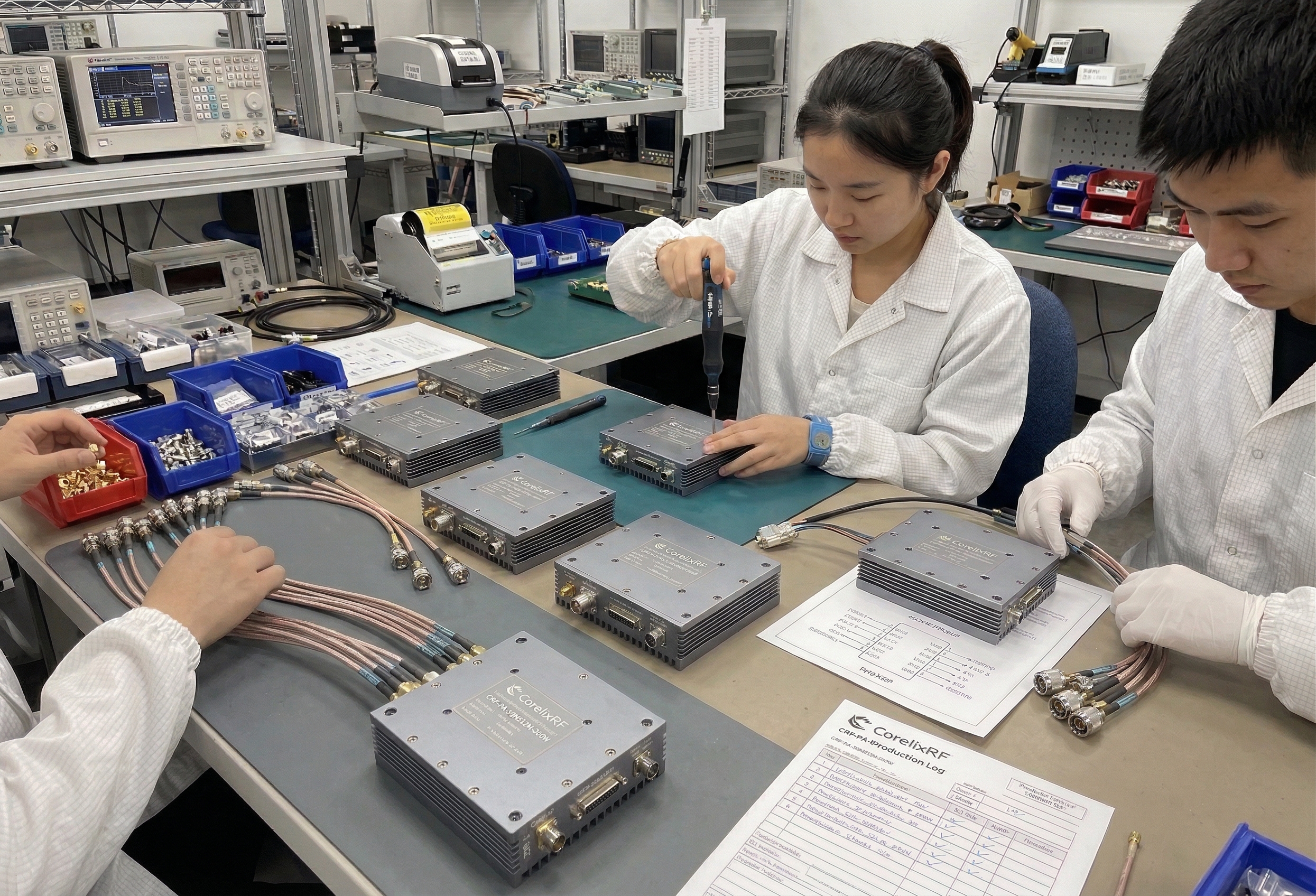 RF amplifier test data and traceability records