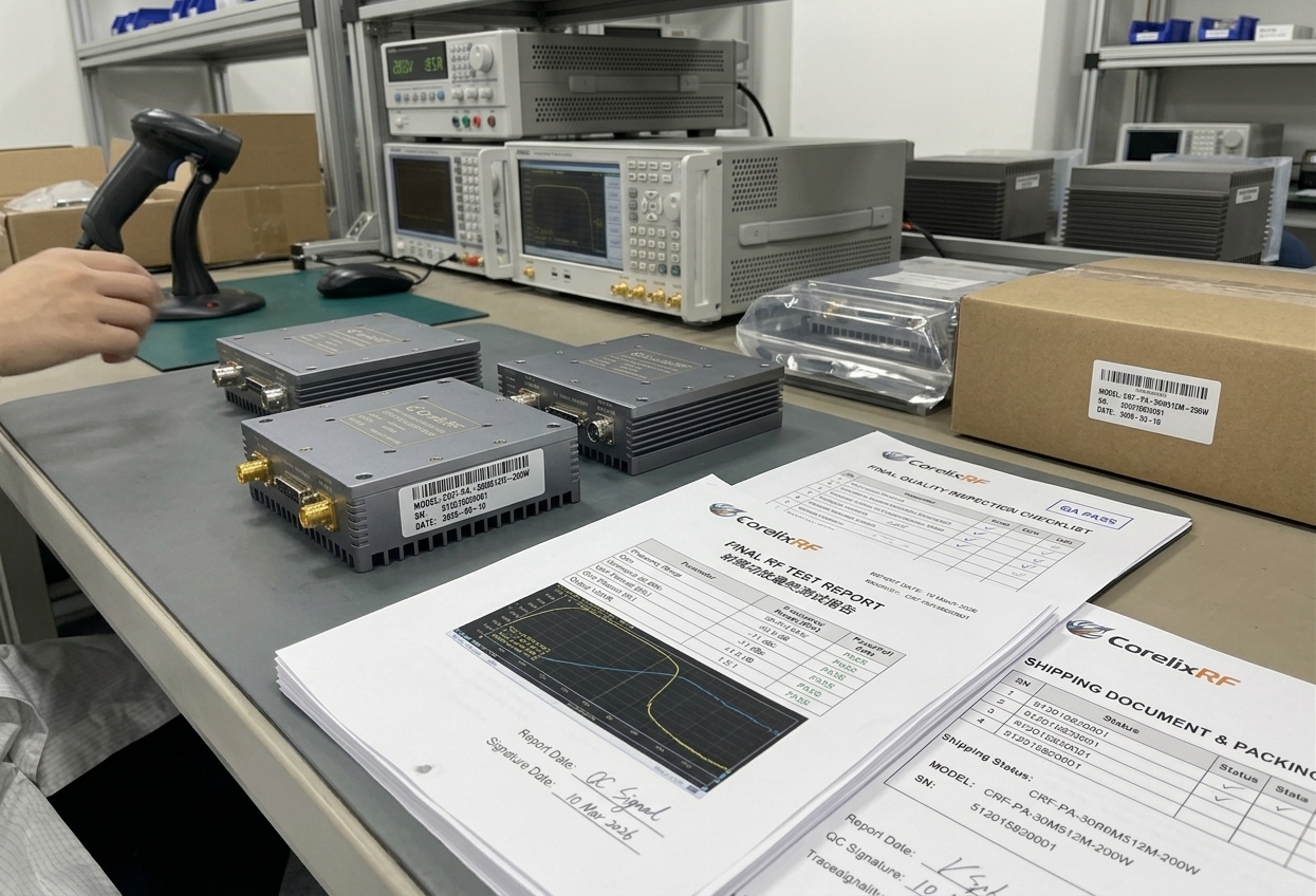 Laboratory RF spectrum testing setup