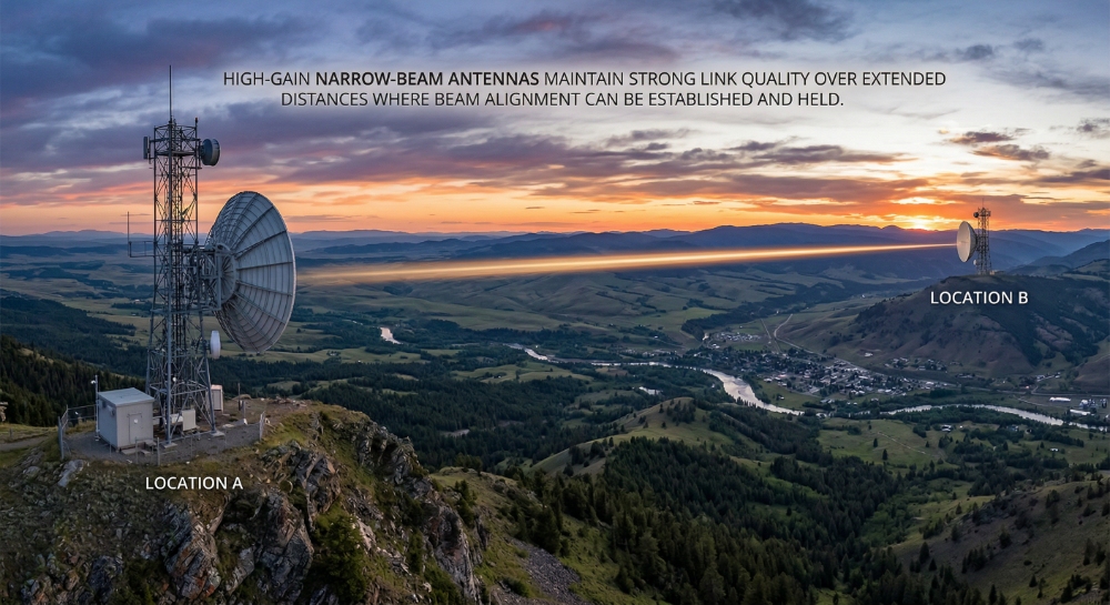 Point-to-point fixed directional RF coverage