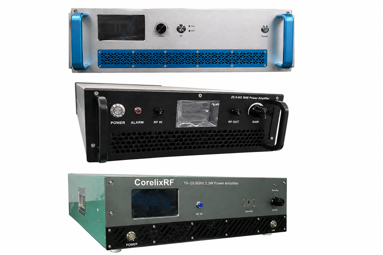 18-40 GHz rack-mounted RF power amplifier — 19-inch enclosure