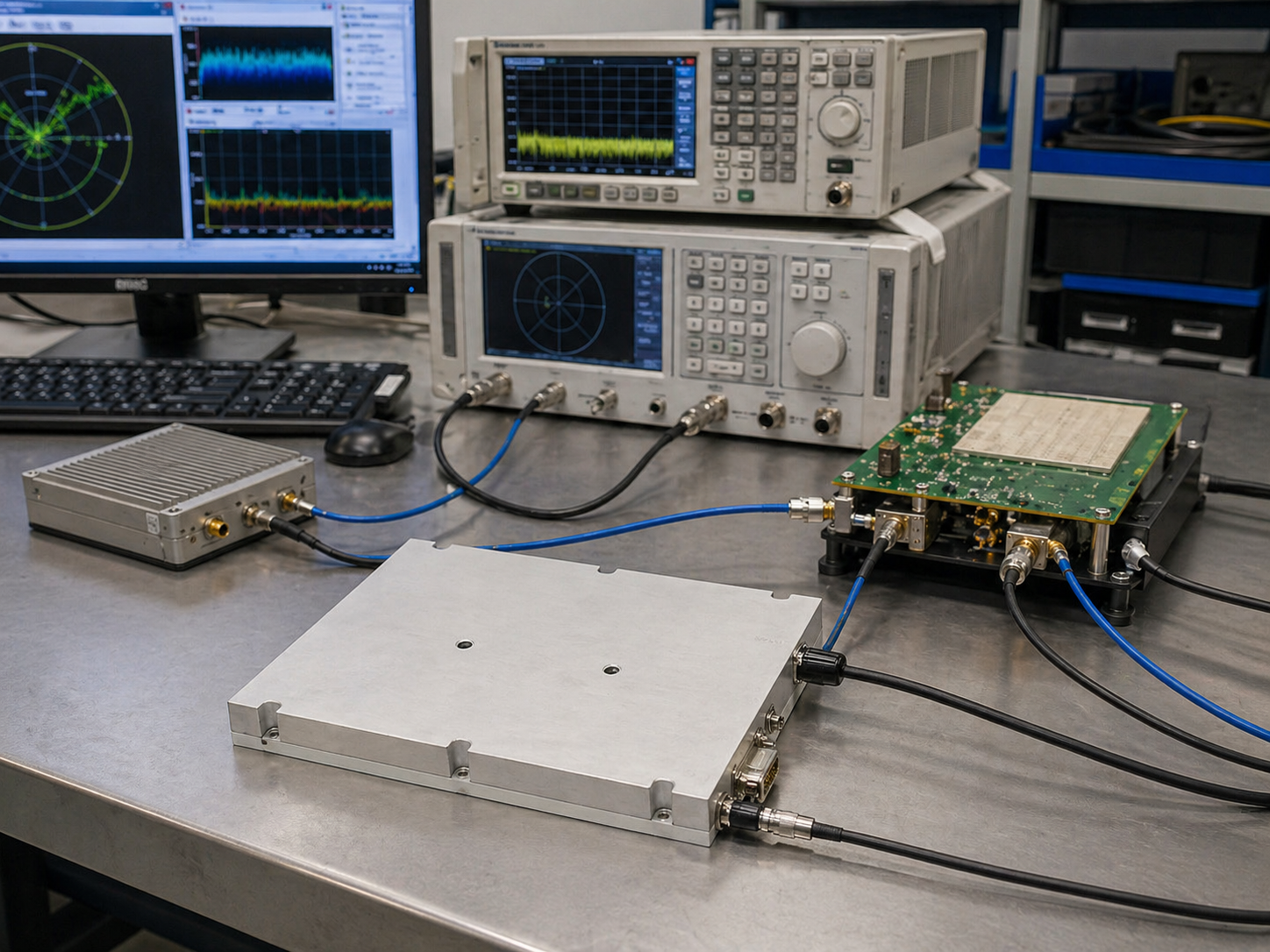 Aerospace avionics electronics test bench