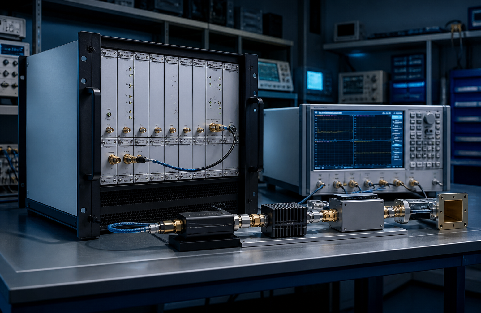 10 MHz to 50 GHz extended custom RF amplifier platform