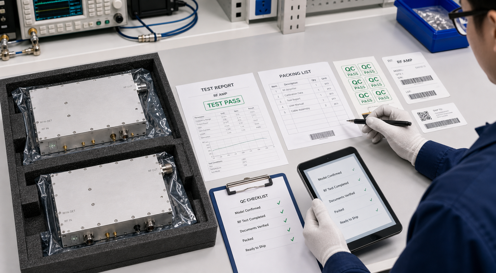 RF amplifier packing and shipment review