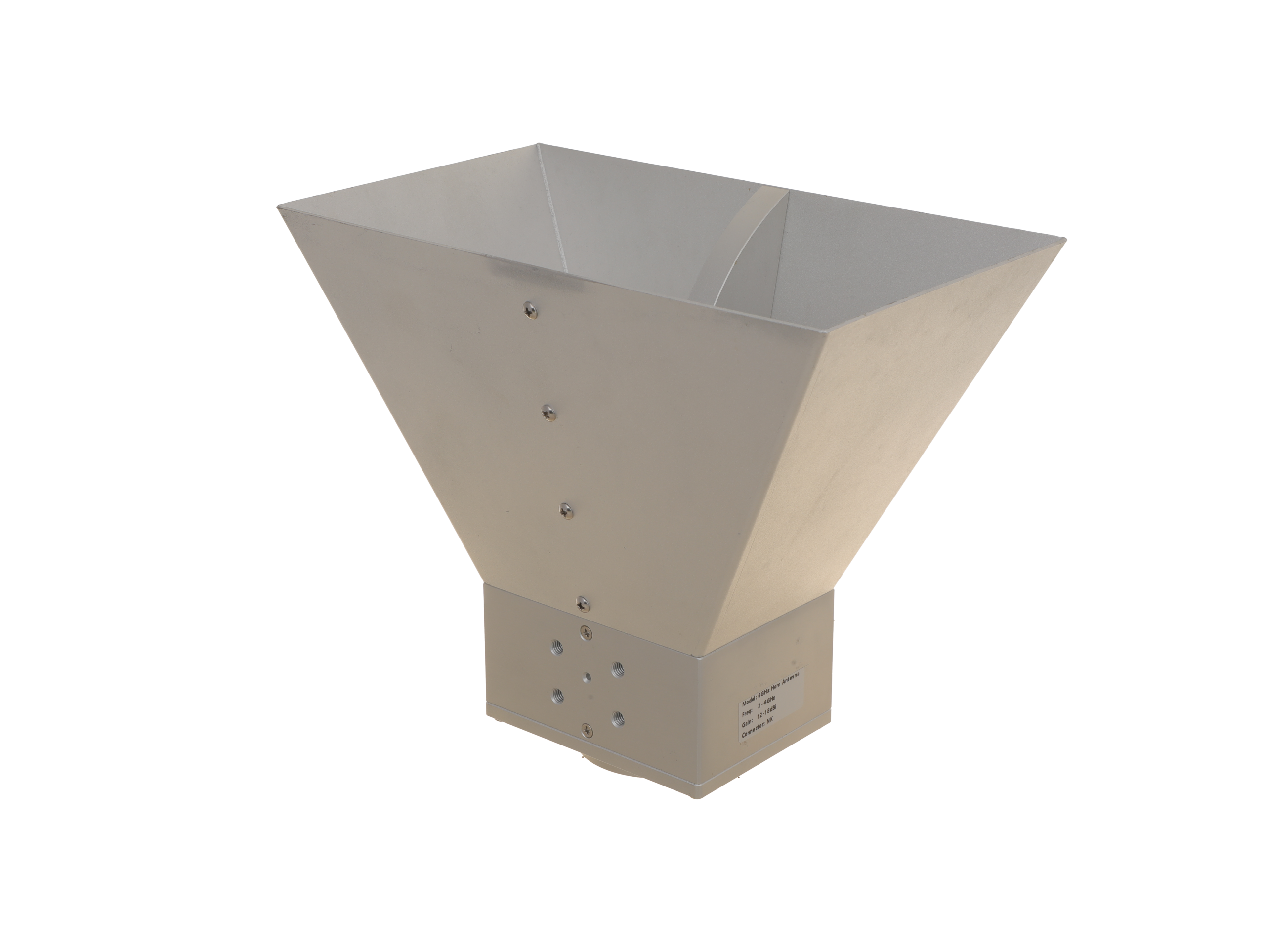 Horn antenna side and angle view