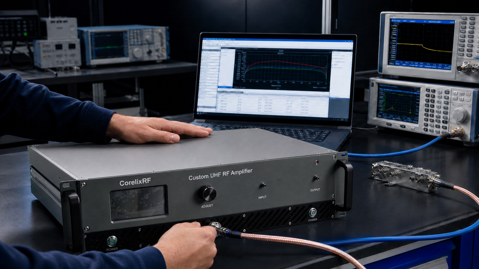 Custom UHF RF amplifier configuration engineering review
