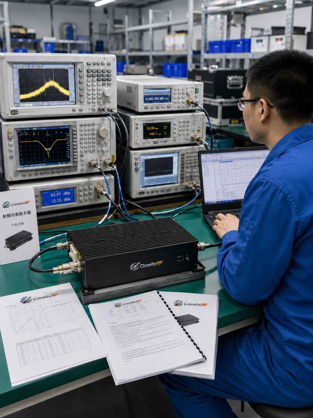 Factory RF testing and validation panel