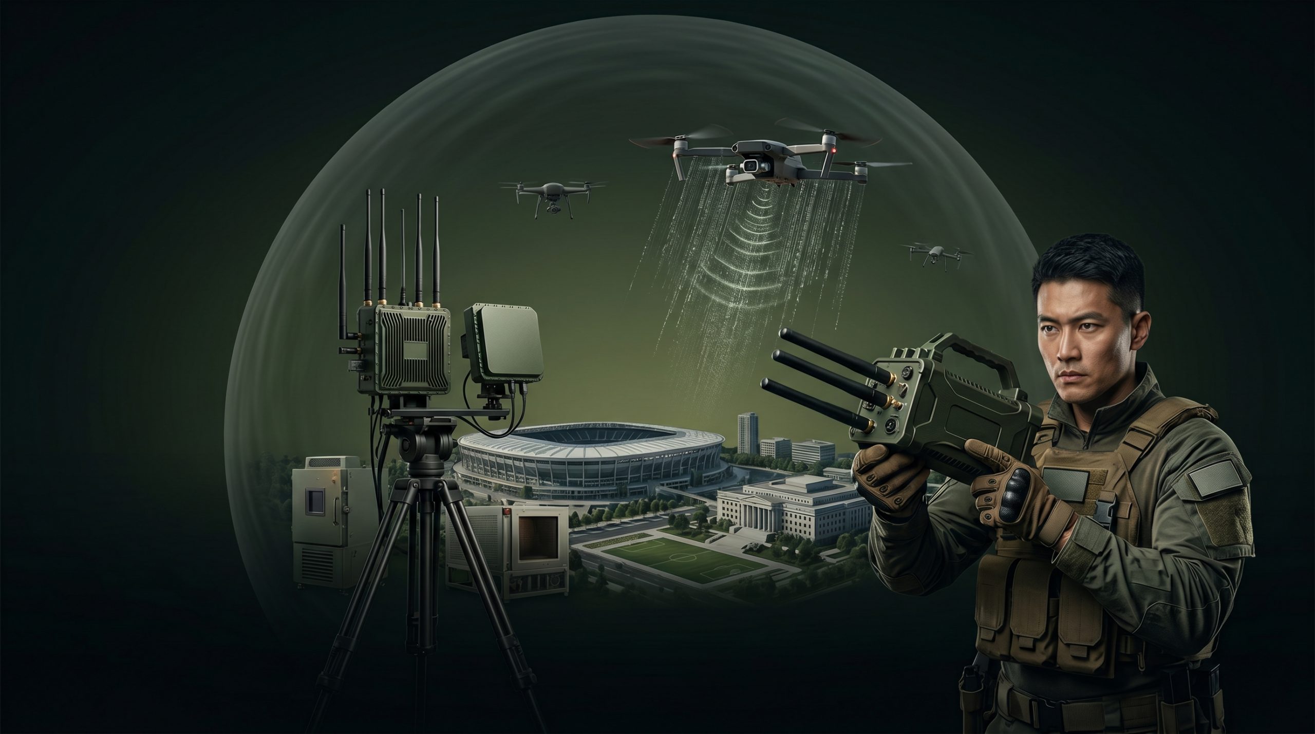 How to Deploy Drone Jamming Systems to Protect Large Stadiums？
