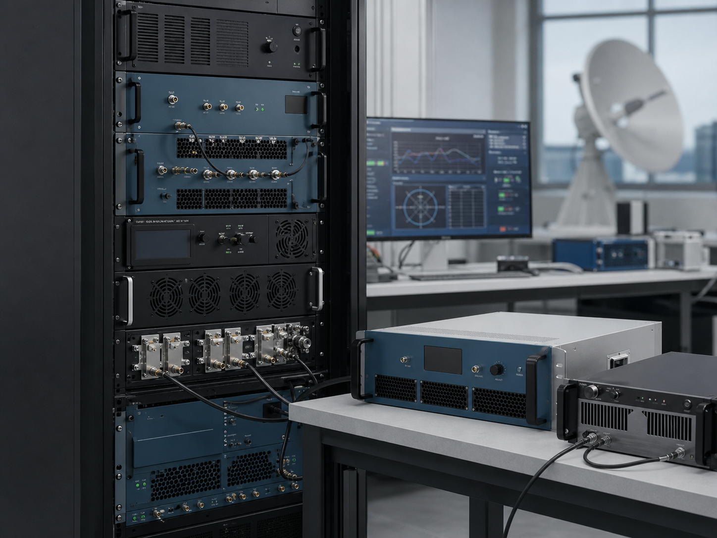 Microwave communication RF front end test setup