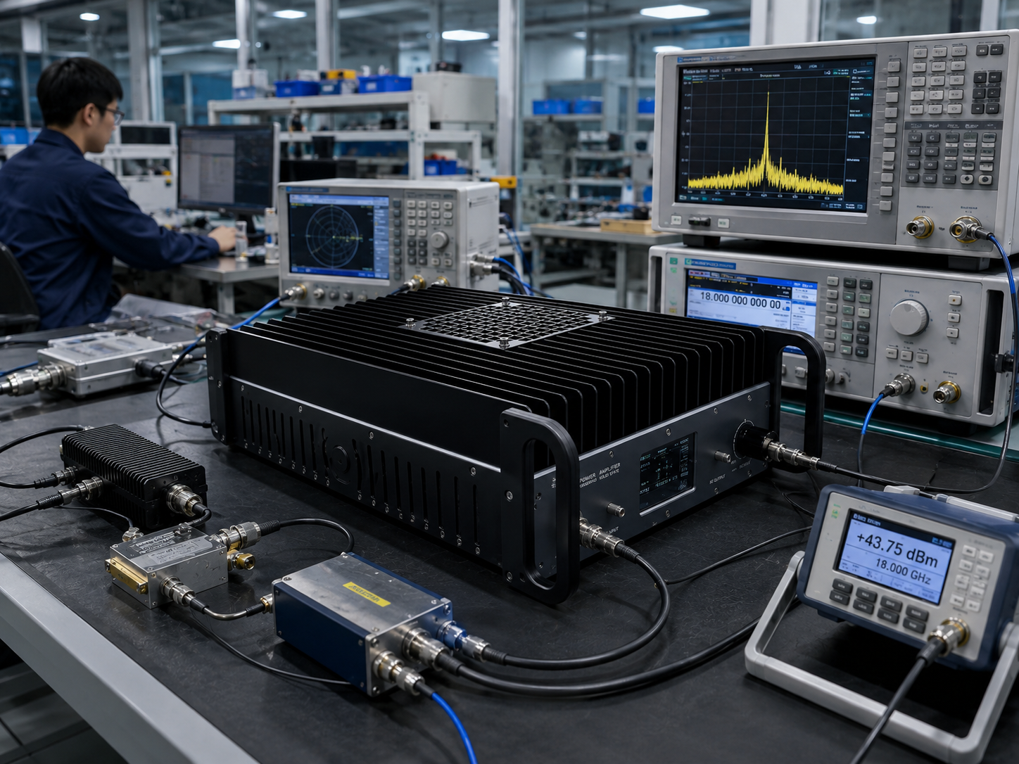 CorelixRF factory test bench and validation environment