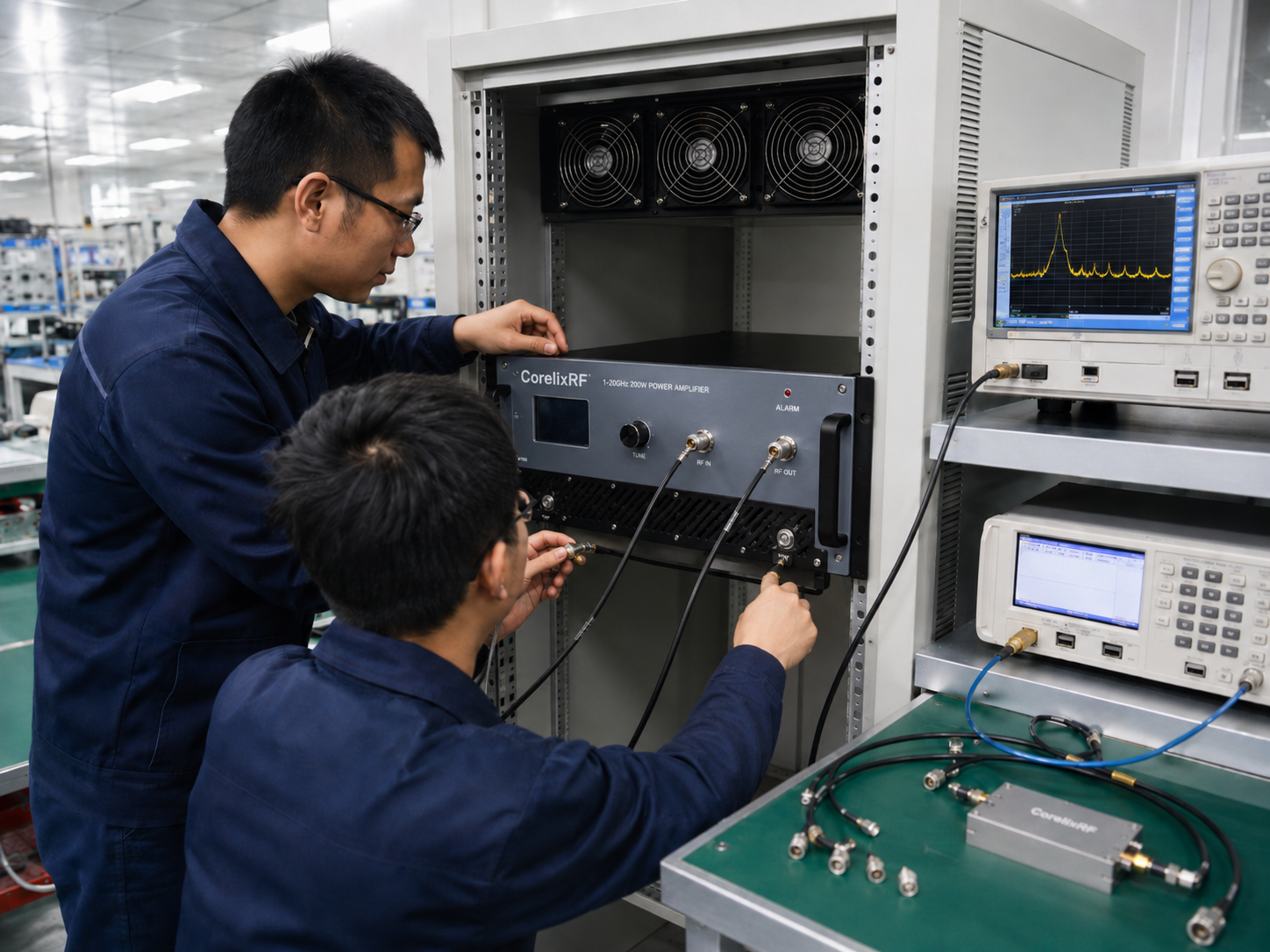 CorelixRF RF engineering and manufacturing environment