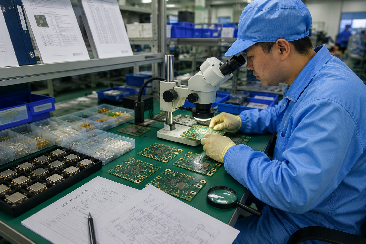 PCBA and RF component inspection in CorelixRF factory