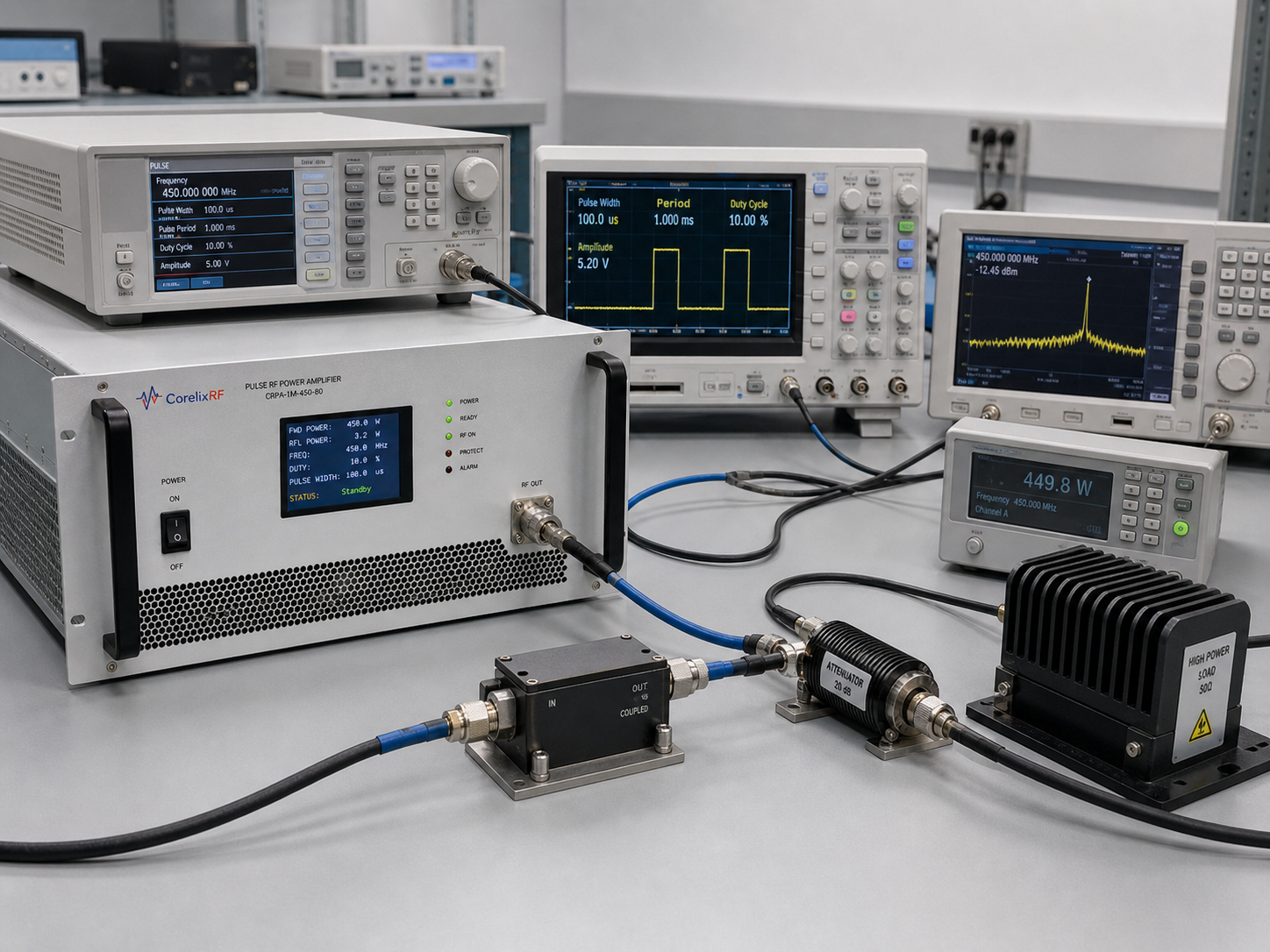 CorelixRF pulsed EMC and custom RF amplifier paths