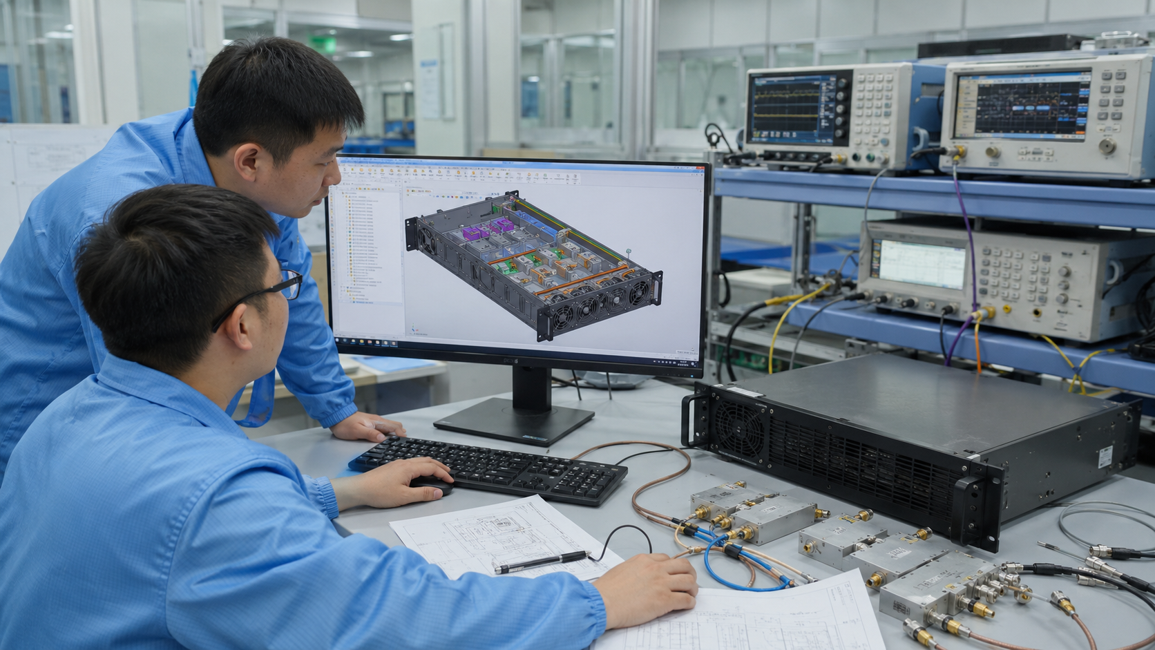 RF amplifier mechanical review before production