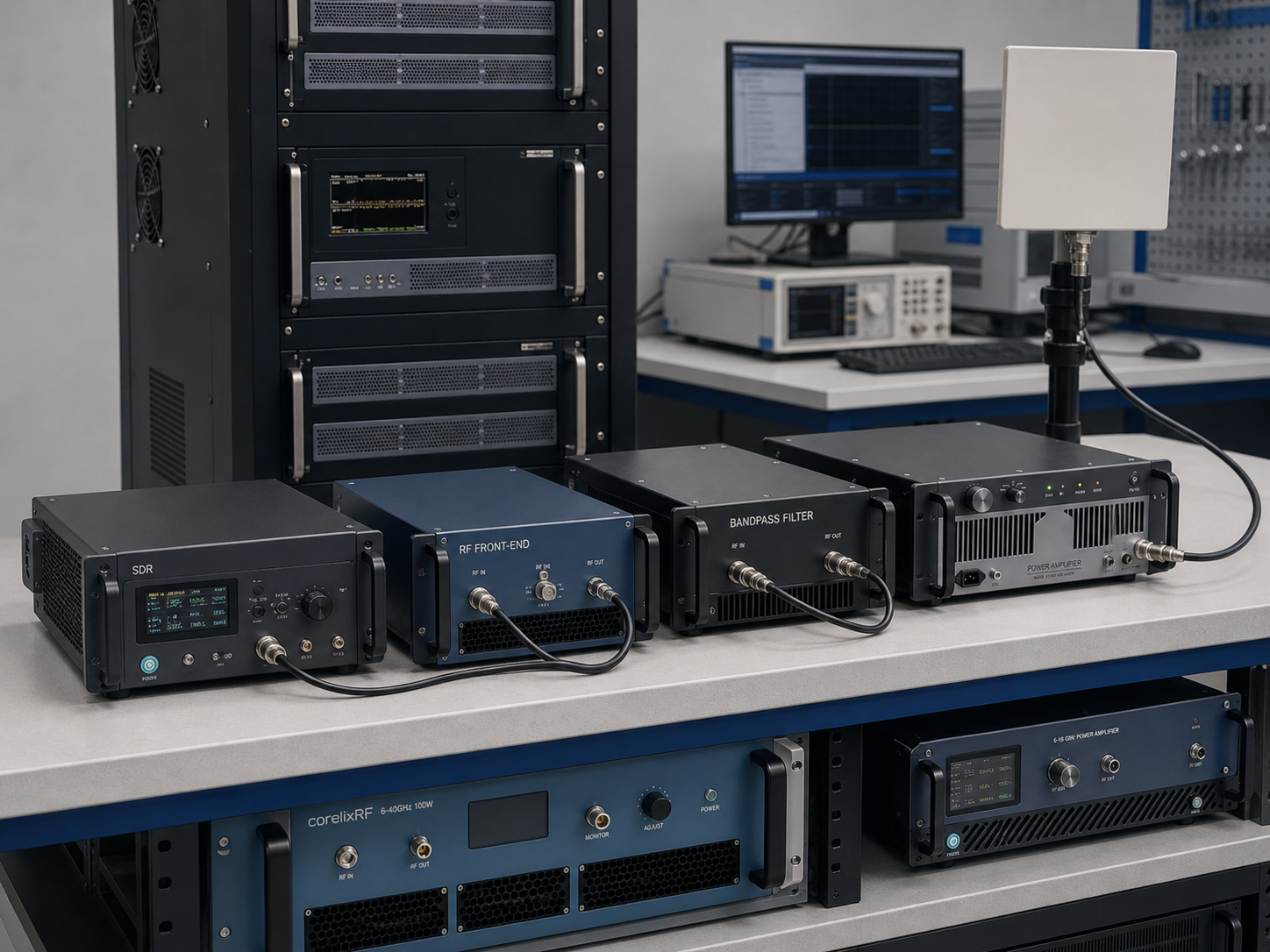 Broadband RF chain integration lab
