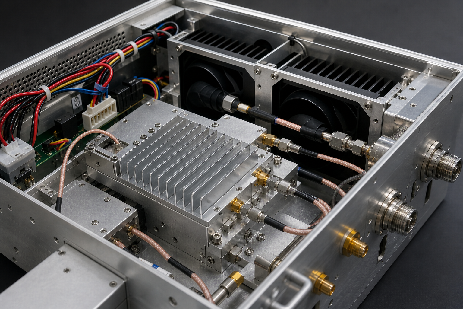 OEM RF front-end integration inside equipment chassis