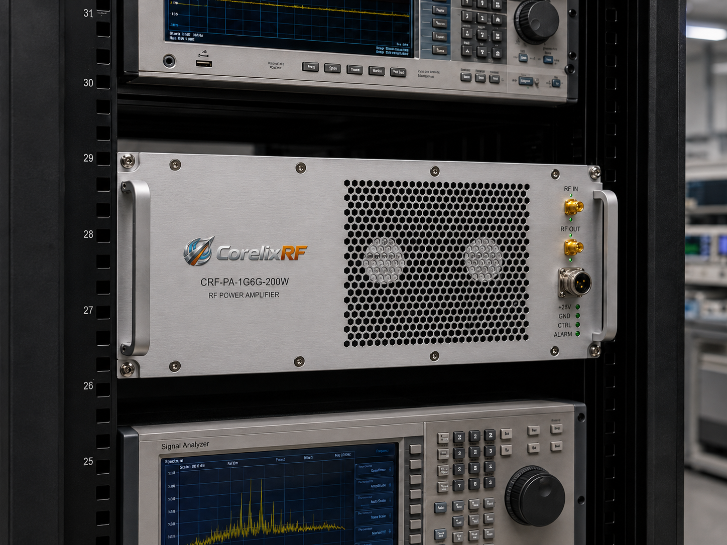 Broadband Testing Setup with a 1-6 GHz 200W RF Power Amplifier