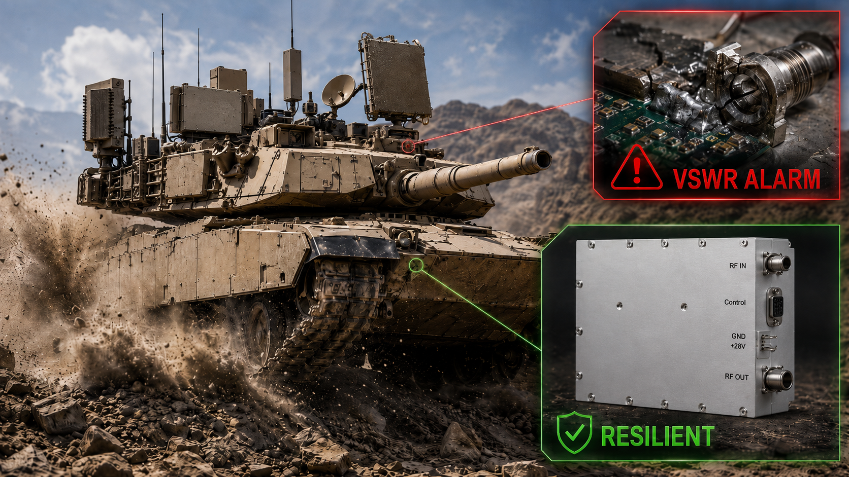 How to Eliminate VSWR Alarms With a Tracked Armor RF Amplifier?