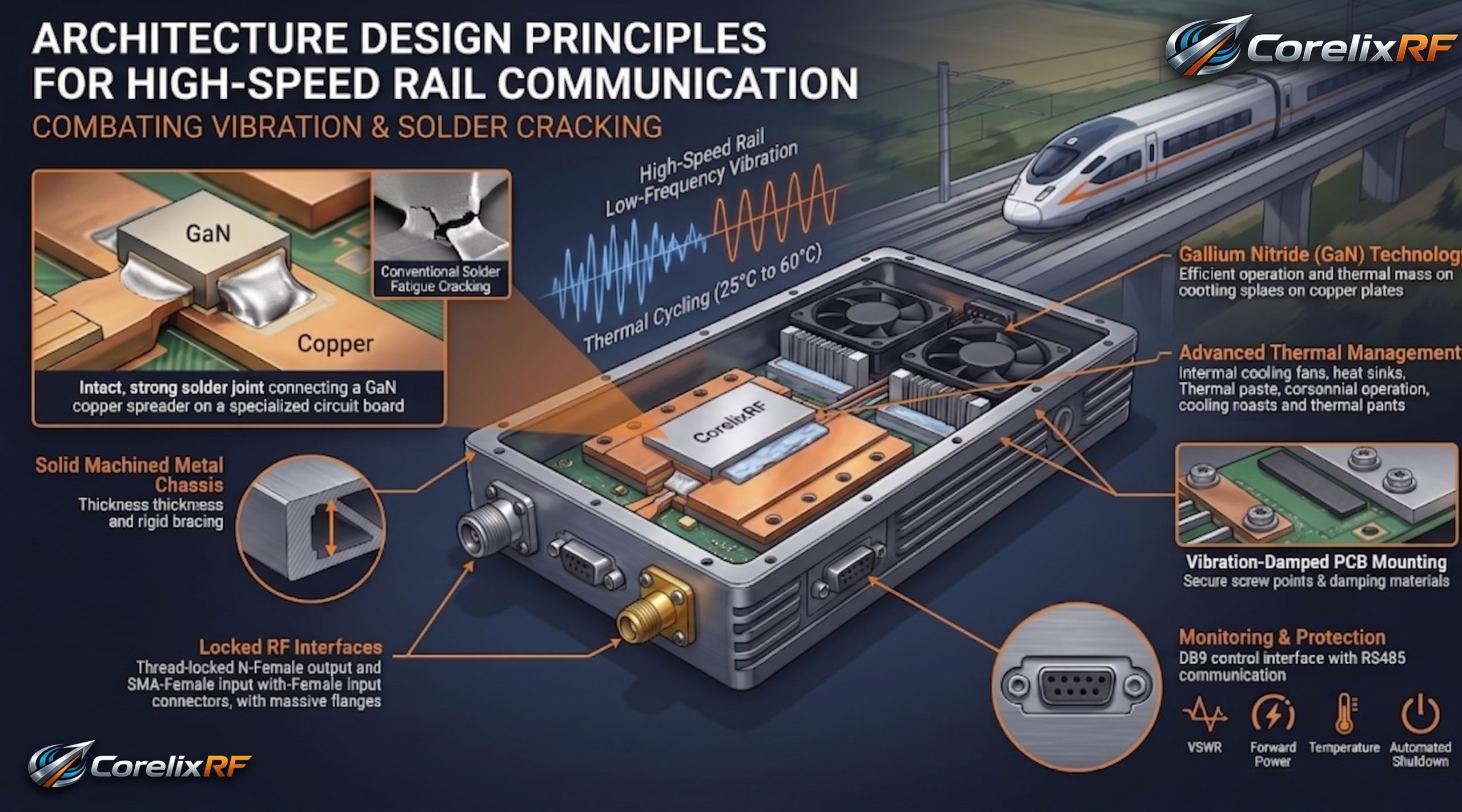 How To Mount High-Speed Rail RF Amplifiers Against Vibration?