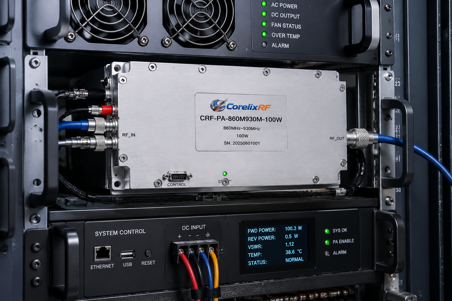 860-930 MHz 100W RF Amplifier for Fixed-Band Systems
