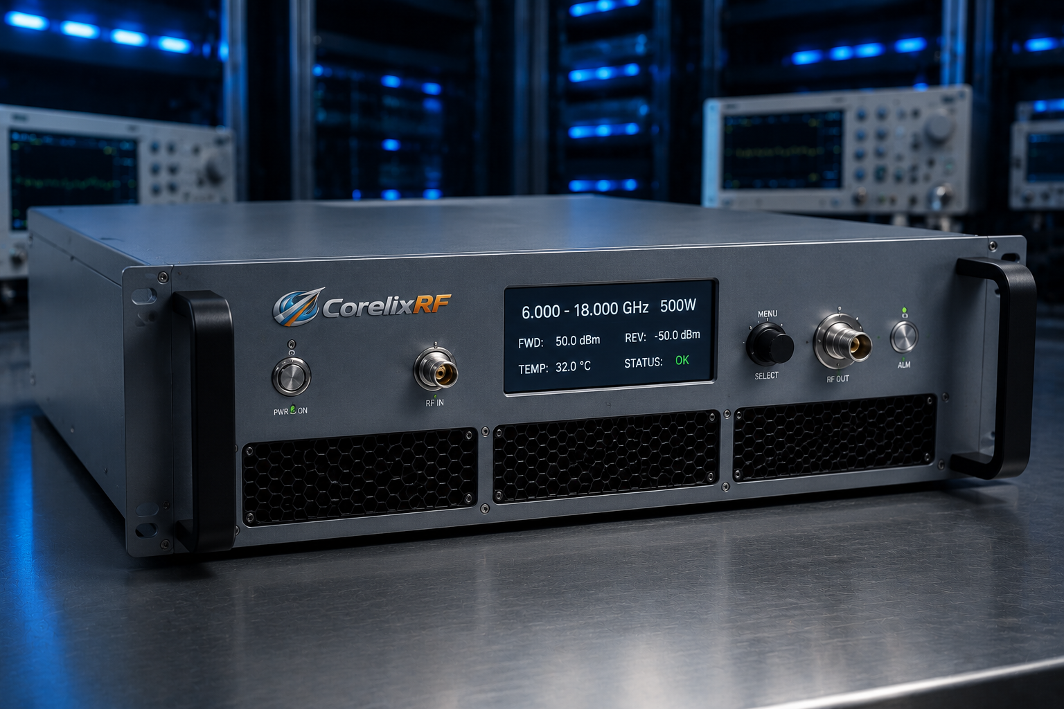 High-Power 6-18 GHz GaN RF Amplifier: Module to Rack-Mount Configurations