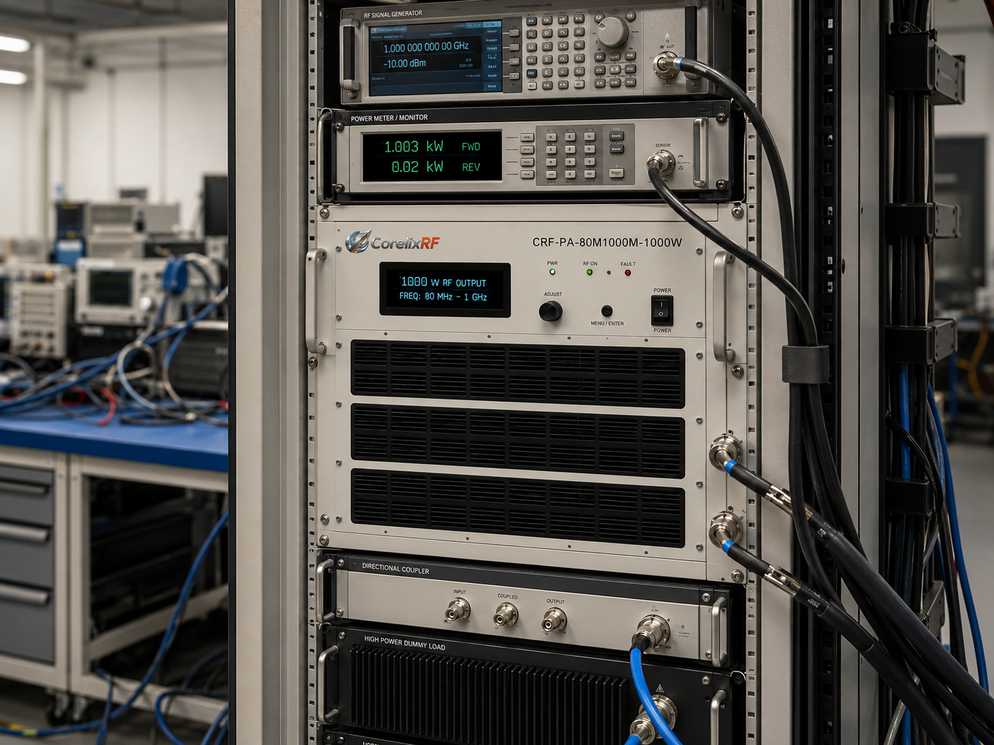Designing High-Power Test Systems with an 80 MHz to 1 GHz 1000W EMC RF Amplifier
