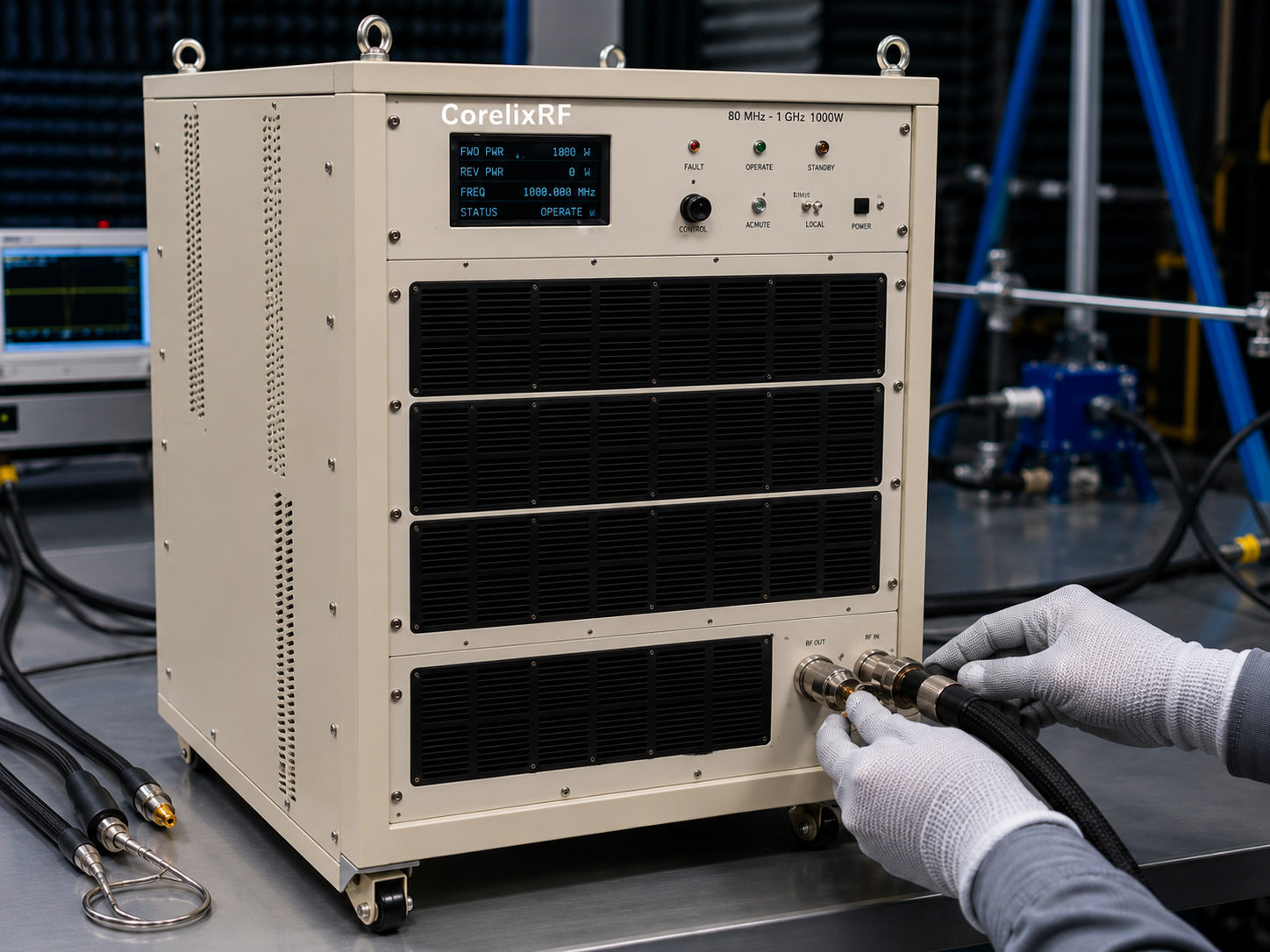CorelixRF 80 MHz-1 GHz 1000W EMC RF Amplifier: Technical Specifications