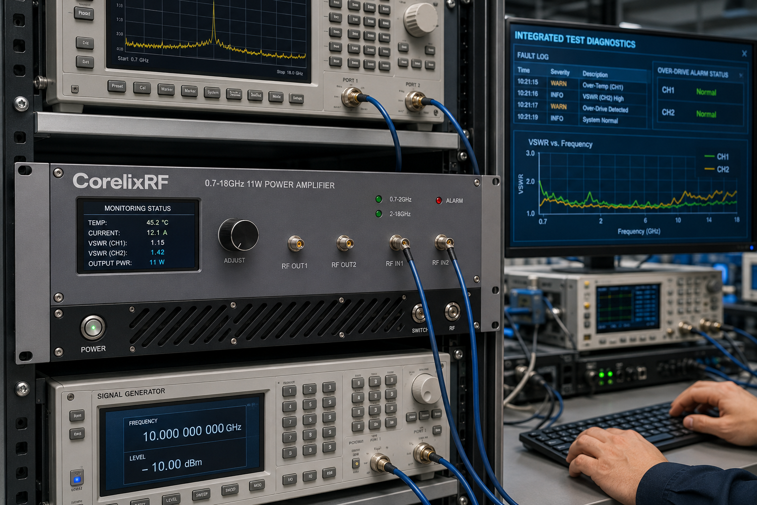 11W Wideband GaN RF Amplifier: Dual-Channel Lab Solutions