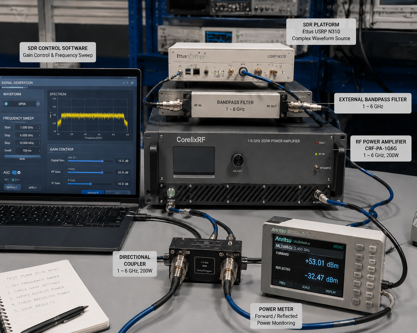 CRF-PA-1-6GHz-200W: 1-6 GHz 200W RF Power Amplifier Overview