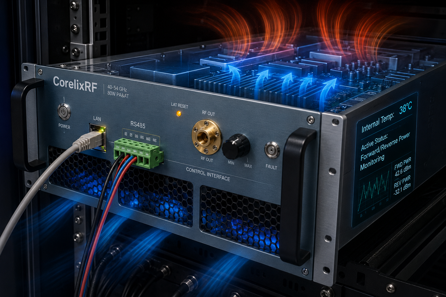 40-54 GHz Millimeter Wave Power Amplifier: Performance Review for RF Testing