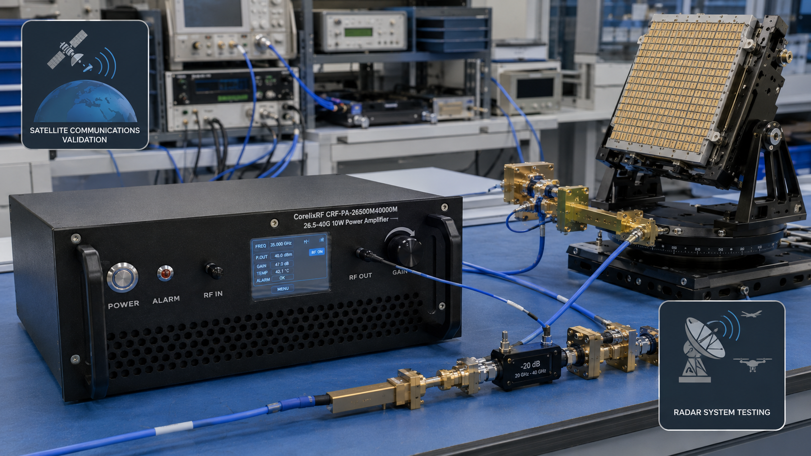 26.5-40 GHz solid-state Power Amplifier Integration Guidelines