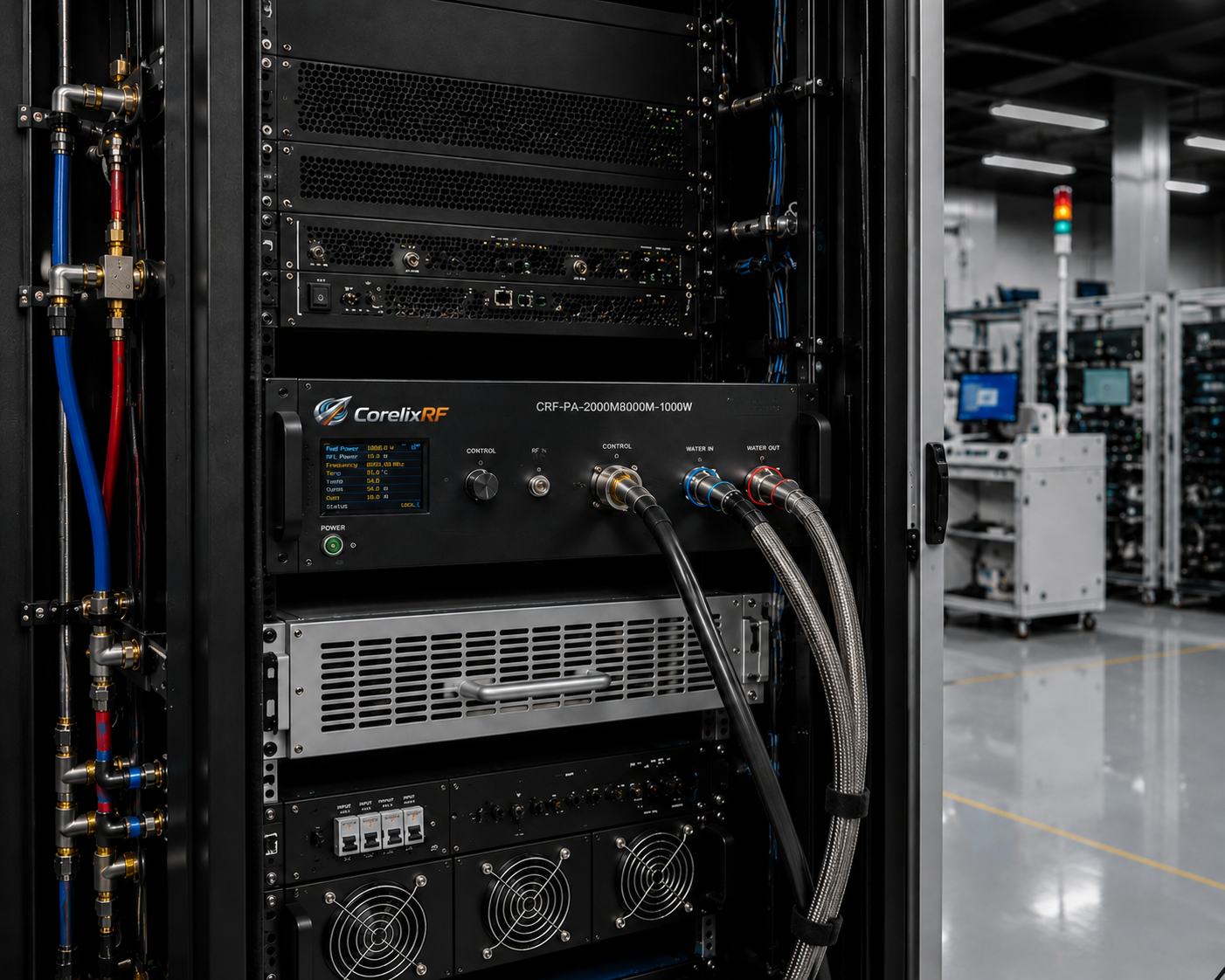 Cooling Choices for a 2-8 GHz Broadband RF Power Amplifier in Test Racks