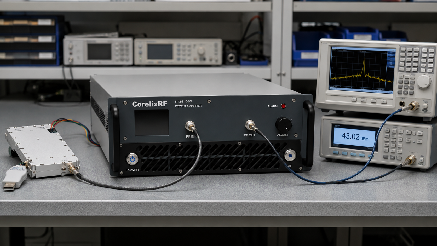 SDR + UHF Amplifier Test Platform