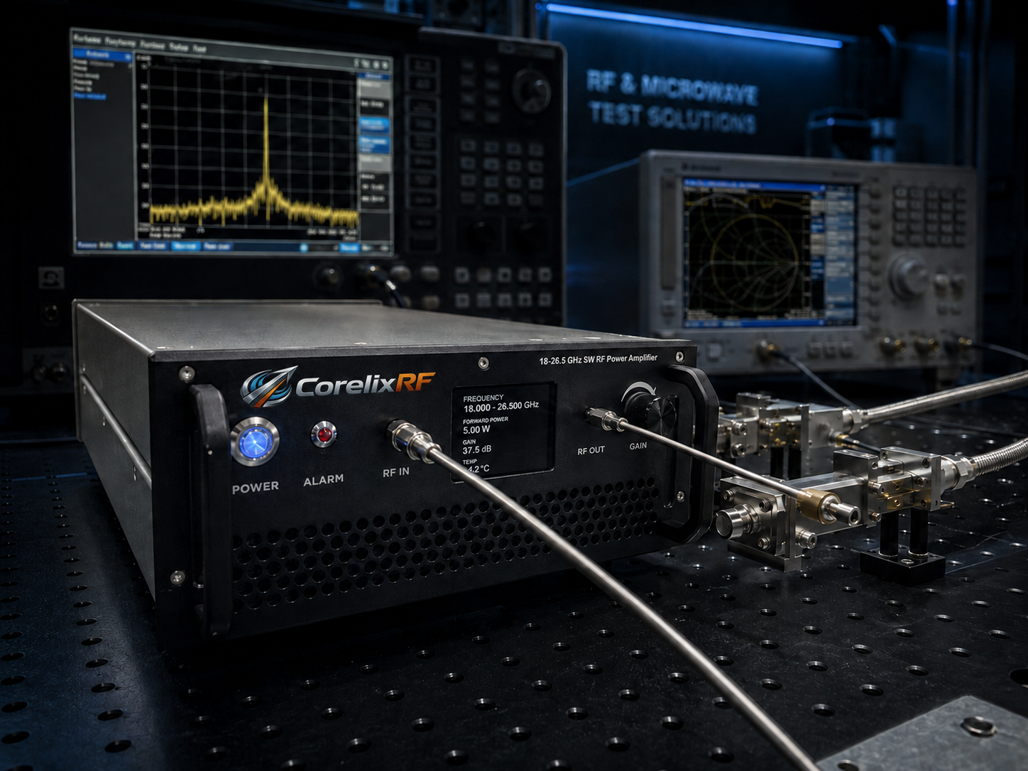 18-26.5 GHz 5W K-Band RF Amplifier Bench Gate Review