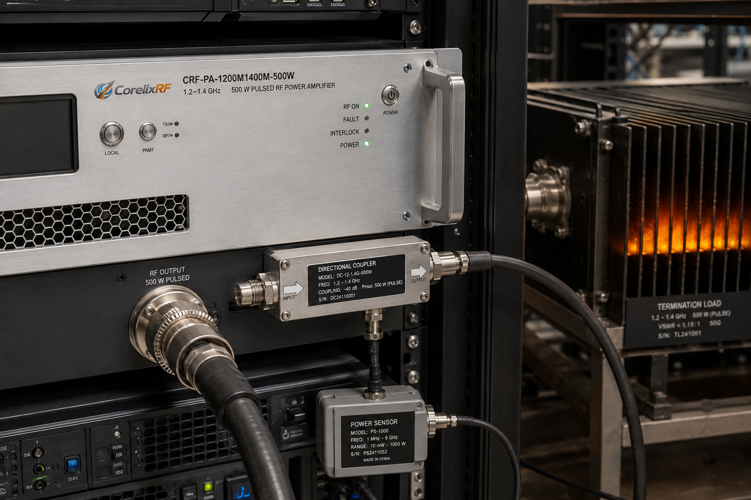 CRF-PA-1200M1400M-500W Pulsed L-Band RF Amplifier for 1.2-1.4 GHz Testing