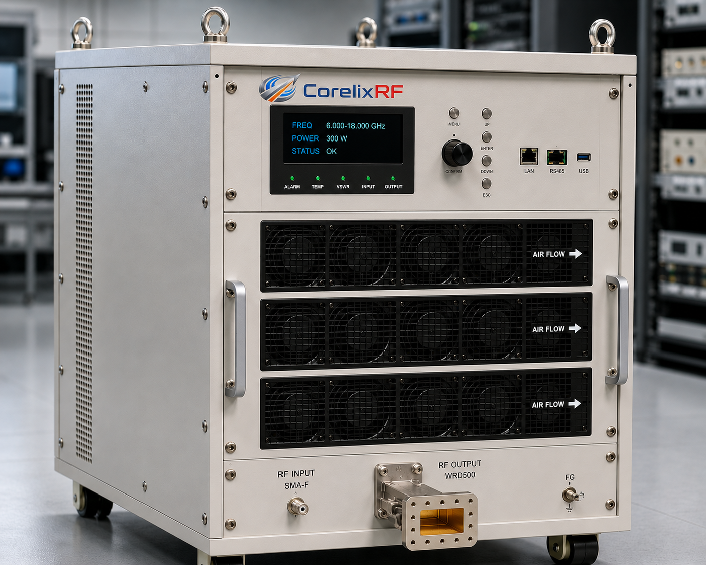 8-18 GHz RF Test Station: Design & GaN Amplifier Setup