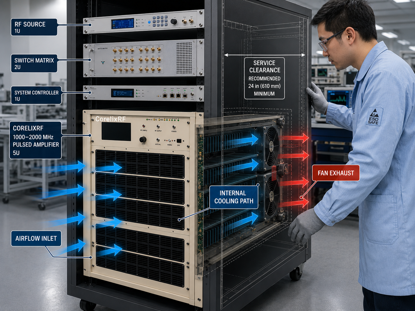 1000-2000 MHz Pulsed RF Amplifier: Pulse Width & Duty Cycle