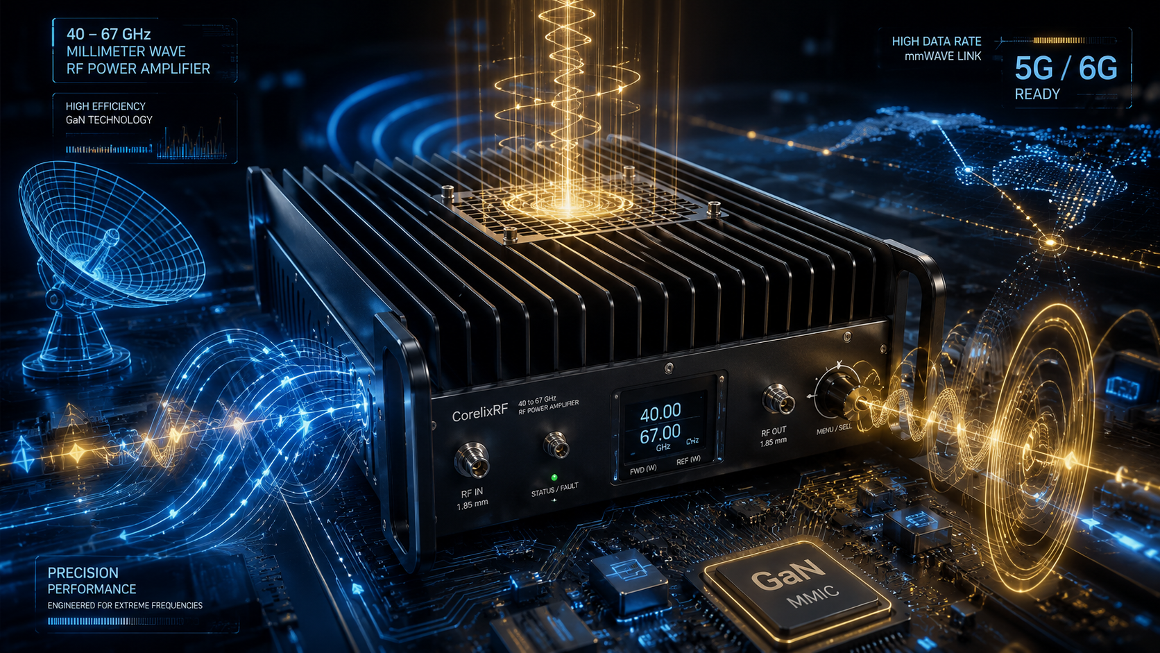 Selection Guide: 40-67 GHz 2W mmWave RF Amplifier for High-Frequency Test Labs