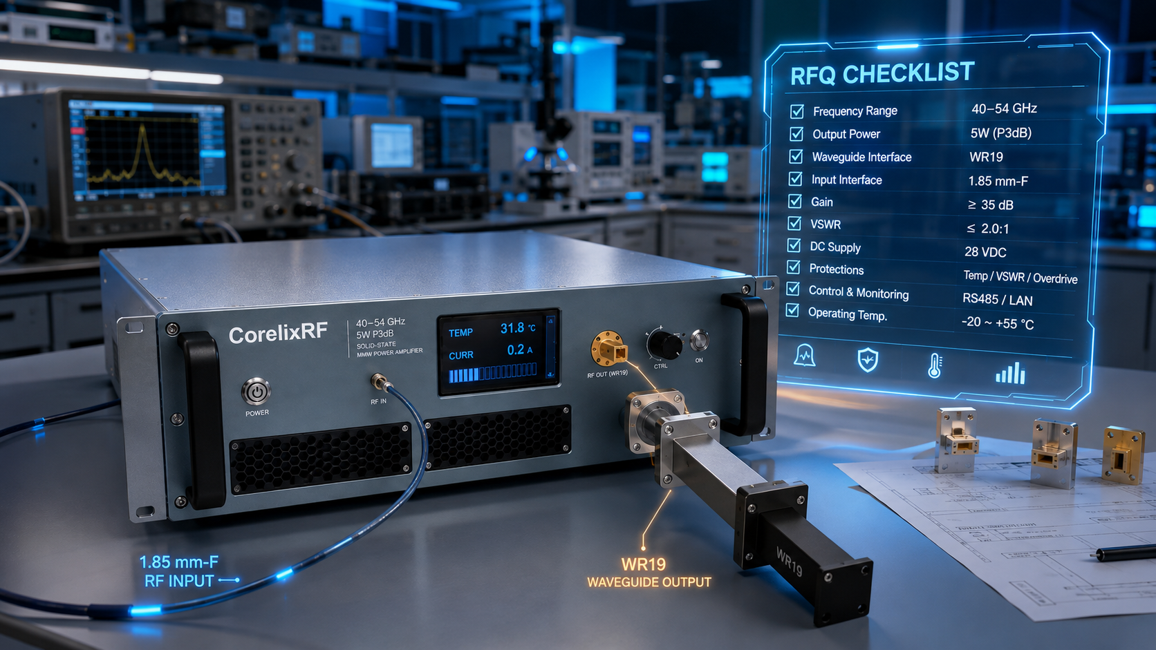 40-54 GHz 6W WR19 mmWave Amplifier RFQ Checklist