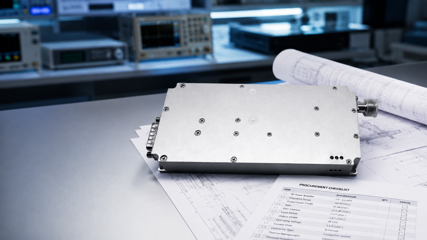 20 MHz-1 GHz Broadband RF Amplifier: Procurement & Test Plan