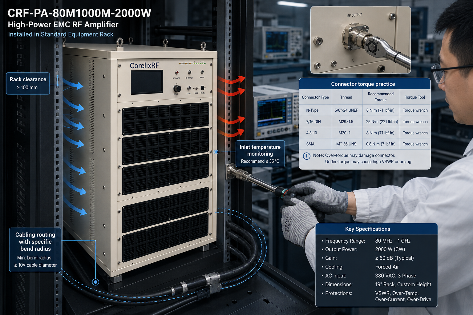 80 MHz-1 GHz 2000W LDMOS EMC Amplifier Acceptance Brief