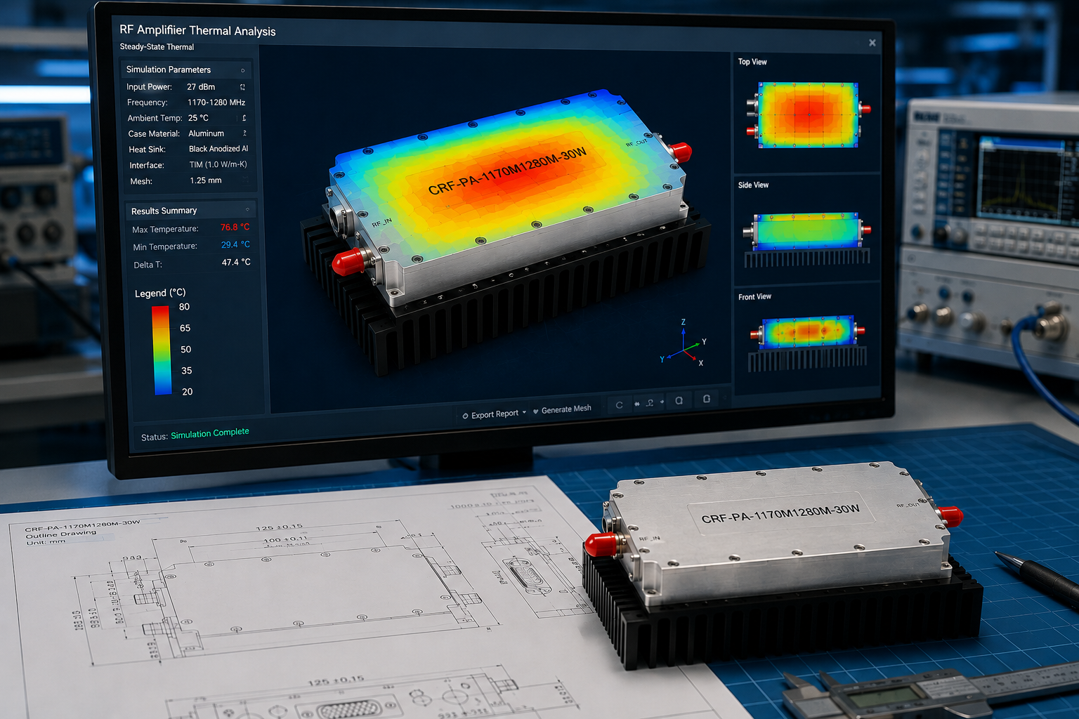1170-1280 MHz 30W Narrowband RF Amplifier for GNSS and L-Band Test Review