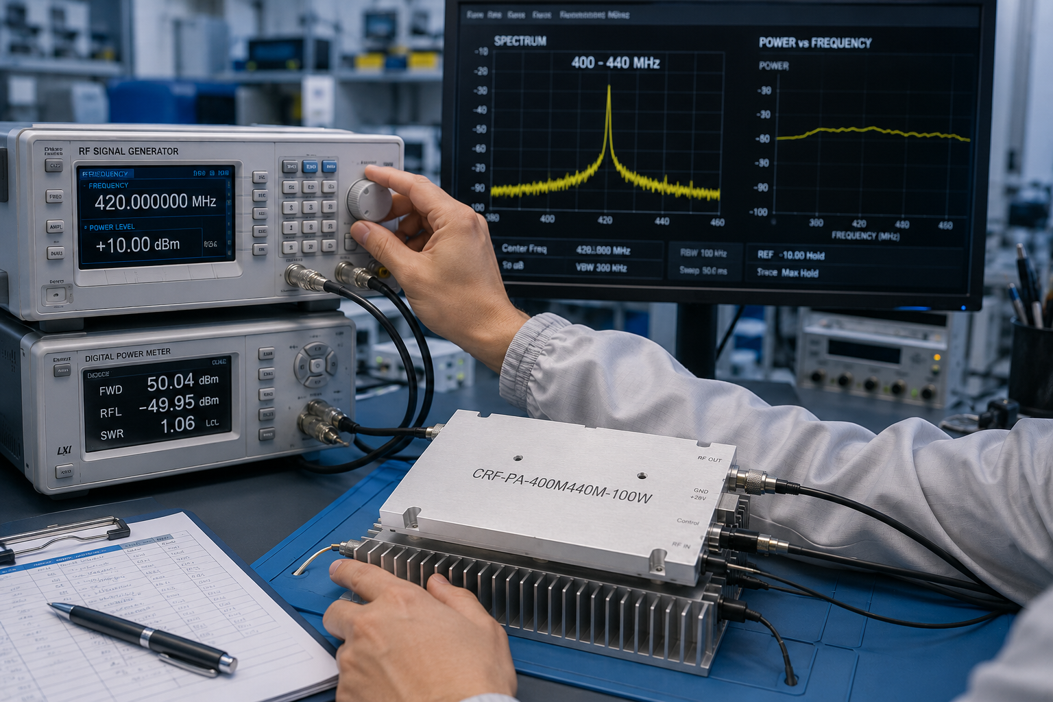 400-440 MHz UHF RF Amplifier: Communication Bench Integration