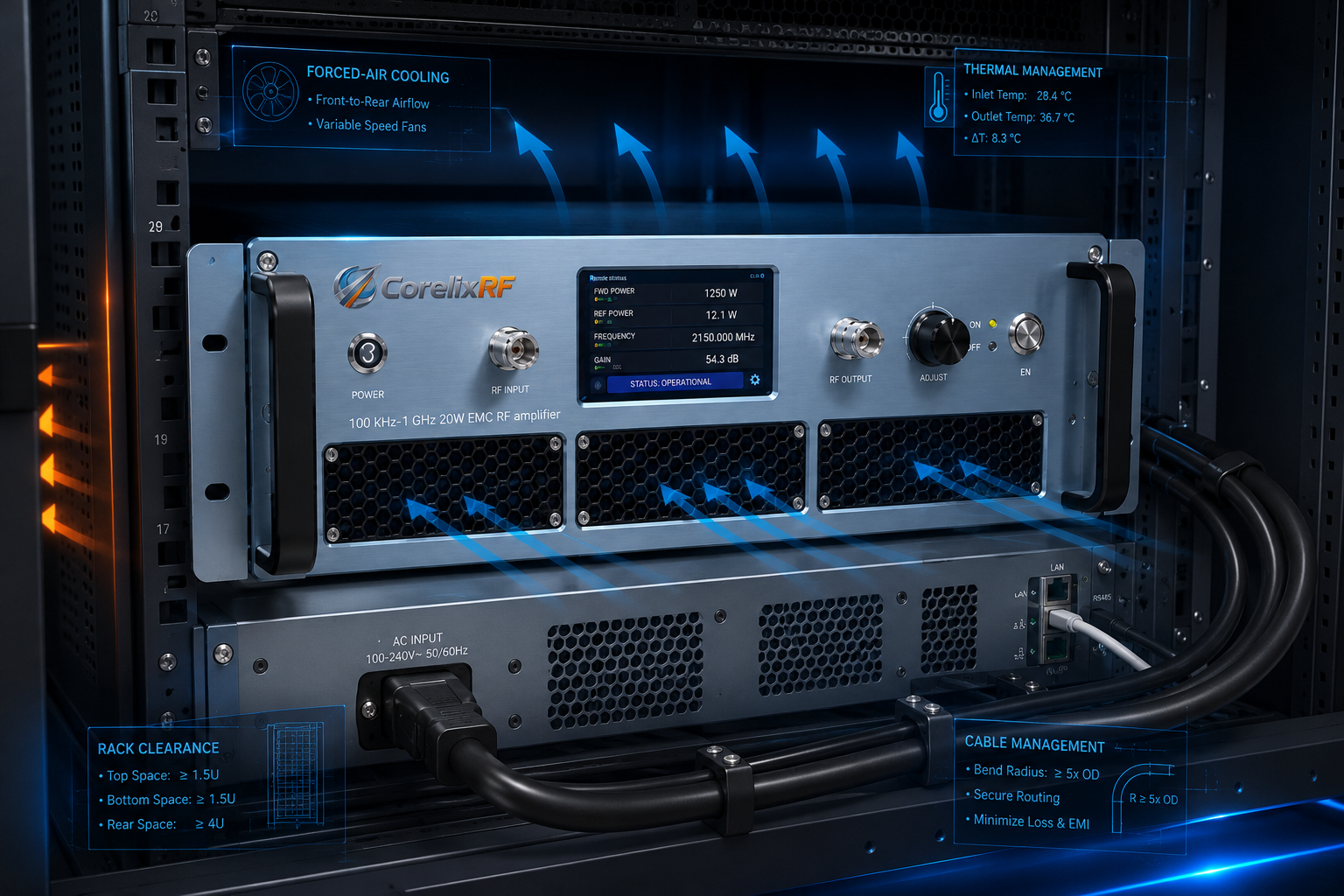 100 kHz-1 GHz 20W EMC RF Amplifier Troubleshooting Guide