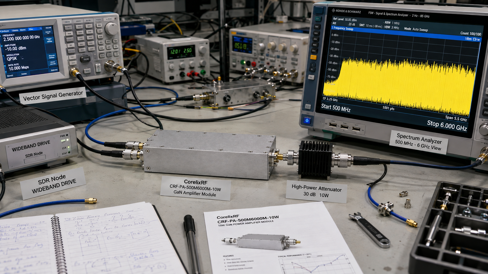 10W GaN RF Amplifier Module: 0.5-6 GHz for Compact Systems