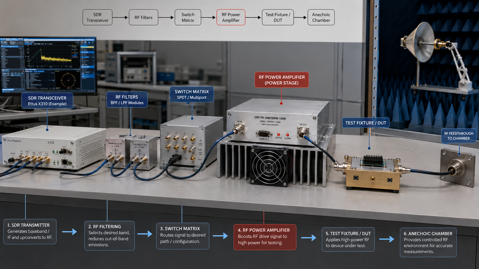100W 20 MHz to 1 GHz GaN RF Amplifier for System Integration