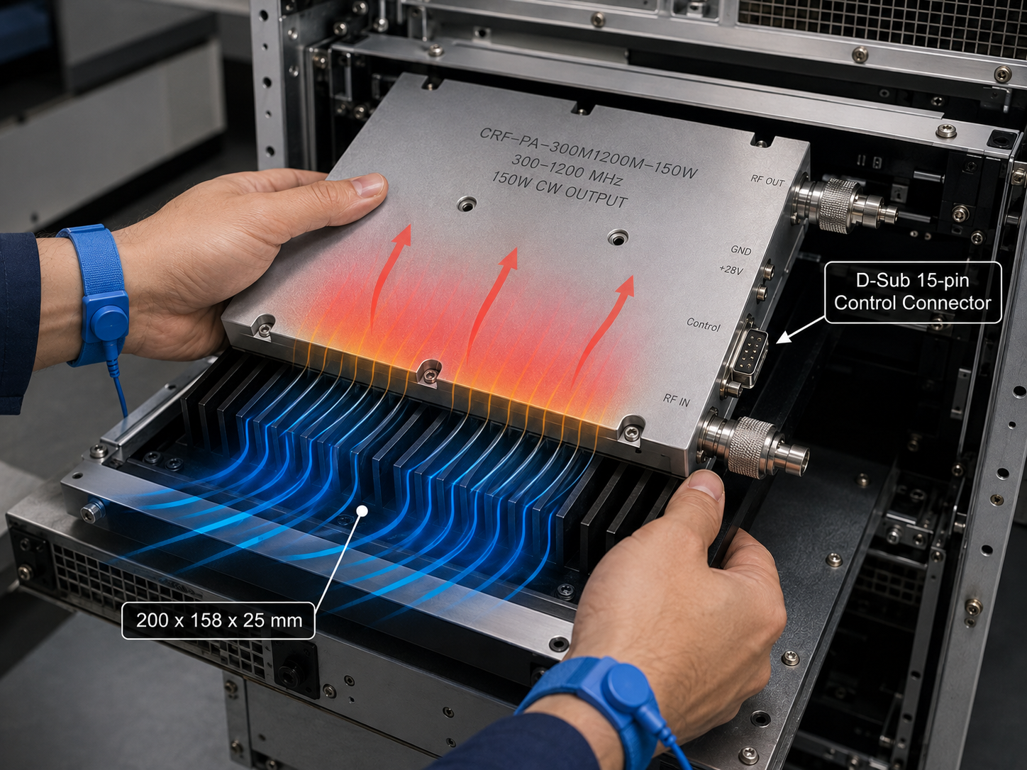 300 to 1200 MHz GaN RF Amplifier: 150W CW Power for RF Engineering