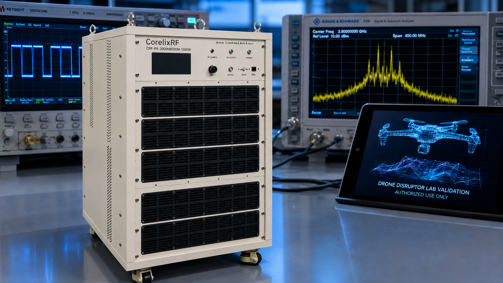 Choosing Pulsed RF Amplifiers for Drone Disruptors Lab Validation